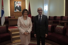 22 October 2015 National Assembly Speaker Maja Gojkovic and the President of the House of Representatives Rachid Talbi Alami